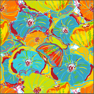 绚丽多彩的花卉图案