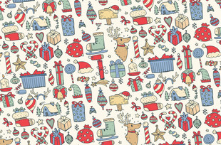 手绘多彩圣诞元素图案