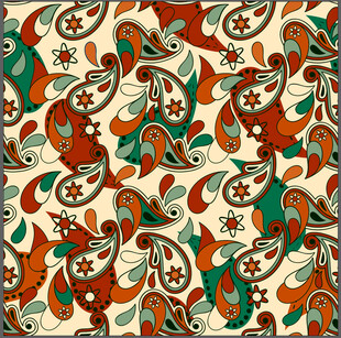 复古佩斯利花纹图案