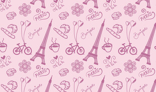 粉色巴黎风情浪漫图案