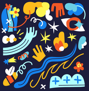 多彩抽象图案艺术元素