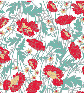 红色花卉图案纹理背景