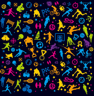 多彩卡通动物图案集合