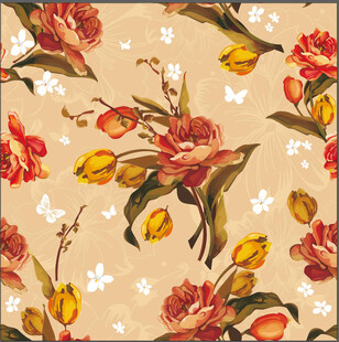 复古花卉图案背景