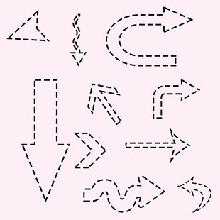 多样虚线箭头图案集合