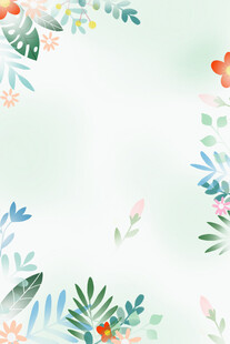 清新水彩花卉边框背景图