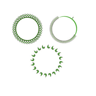 绿色植物环形装饰图案