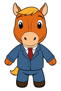 穿西装的卡通小马