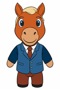 穿西装的卡通小马形象