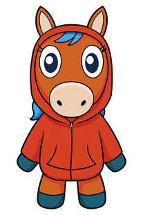 可爱卡通小马人偶形象