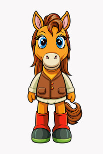 可爱卡通小马形象