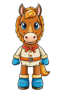 可爱卡通小马人偶形象