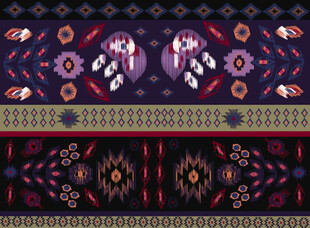 民族风几何花卉图案纹理