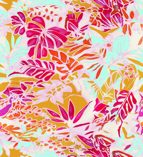 热带花卉图案背景纹理