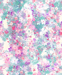 梦幻多彩抽象花卉图案