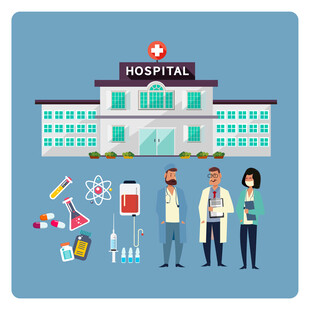 医院场景与医护人员形象