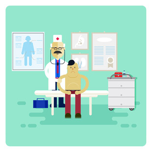 医生为患者进行诊疗场景