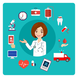 医疗主题元素与医护人员形象