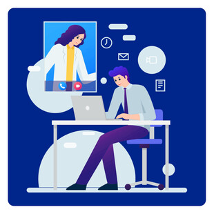 远程办公场景下的协作画面