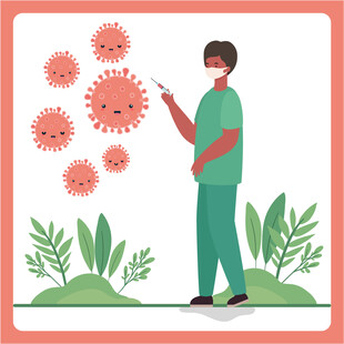 医护人员对抗病毒场景