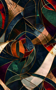 抽象多彩几何图案艺术画