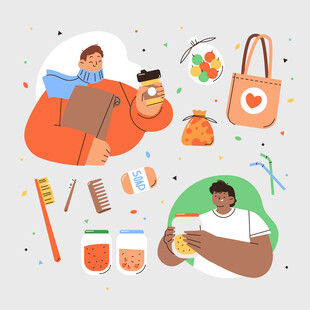 两人居家生活用品场景图