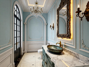 法式风格3dmax卫生间效果图