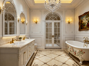 法式风格3dmax卫生间效果图