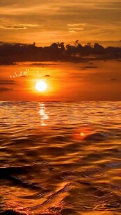 夕阳下波光粼粼的水面