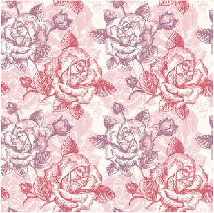 粉色玫瑰飞鸟图案纹理