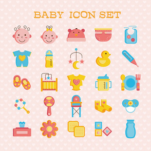 婴儿用品图标集