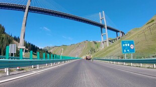 公路上的高架桥风景