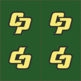 绿色背景上的黄色标志图案