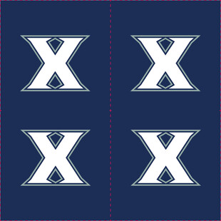 蓝色背景上的白色X图案