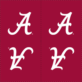 红色背景字母图案设计