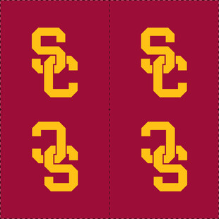 红色背景黄色字母图案