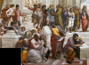 雅典学院壁画场景