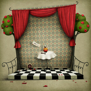 舞台上的兔子魔术表演