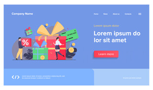 蓝色界面展示节日礼物元素