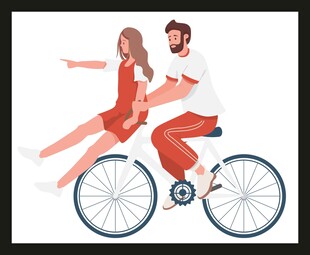 情侣骑行