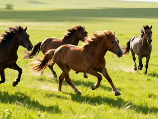 草原上奔腾的骏马