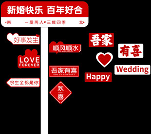 喜庆婚礼指示牌爱意满满