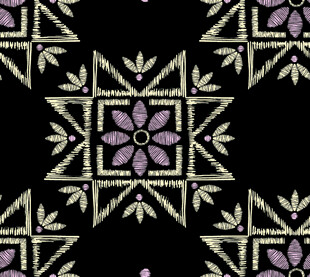 复古花卉几何图案背景