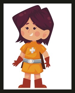 卡通女孩超级英雄形象