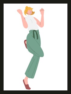 跳跃的活力女子