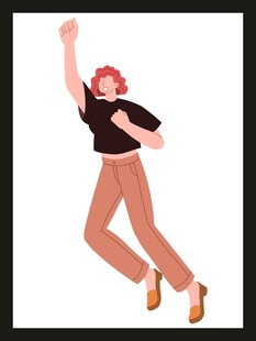 跳跃的活力女孩