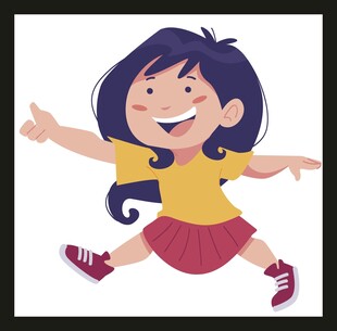 男孩开心地拿着彩色气球