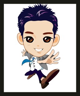 卡通风格男士跳跃形象