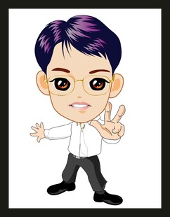 卡通人物比耶形象展示