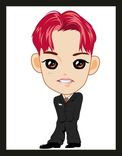 红发黑衣卡通人物形象